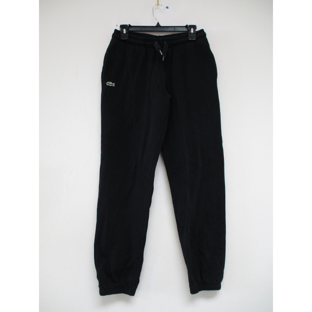 Lacoste Sweatpants Mens S Black Relaxed Fit Embroidered Logo Joggers Utility